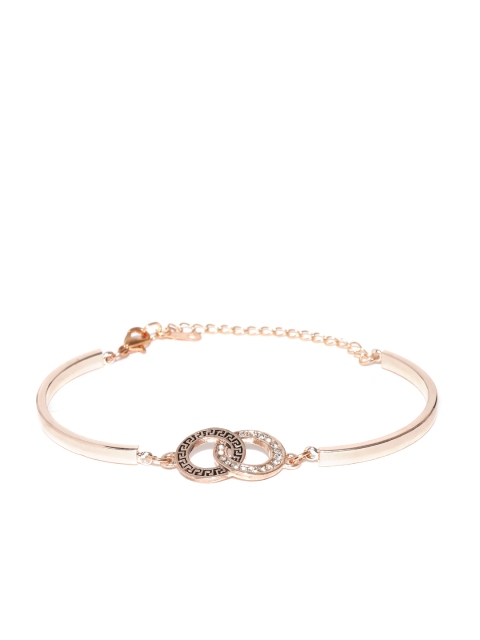 

Shining Diva Rose Gold-Toned Stone-Studded Bracelet
