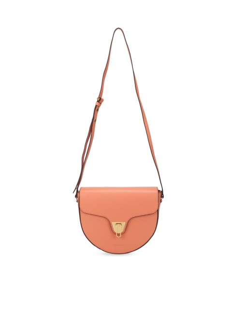 

Coccinelle Peach-Coloured Leather Half Moon Sling Bag