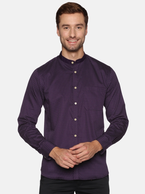 

DON VINO Men Purple Comfort Slim Fit Printed Casual Shirt