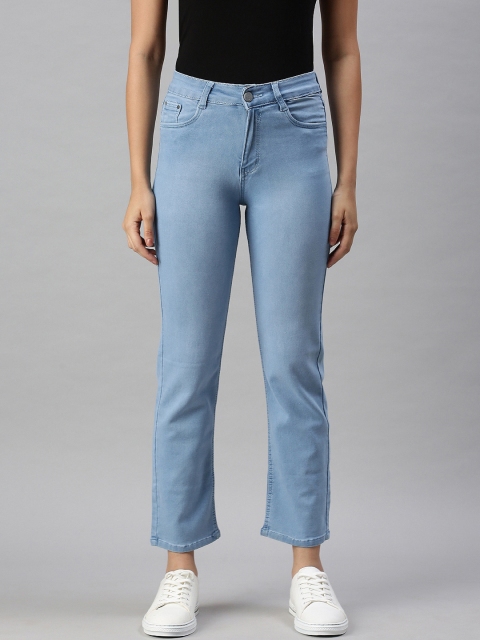 

SHOWOFF Women Blue Straight Fit High-Rise Stretchable Jeans