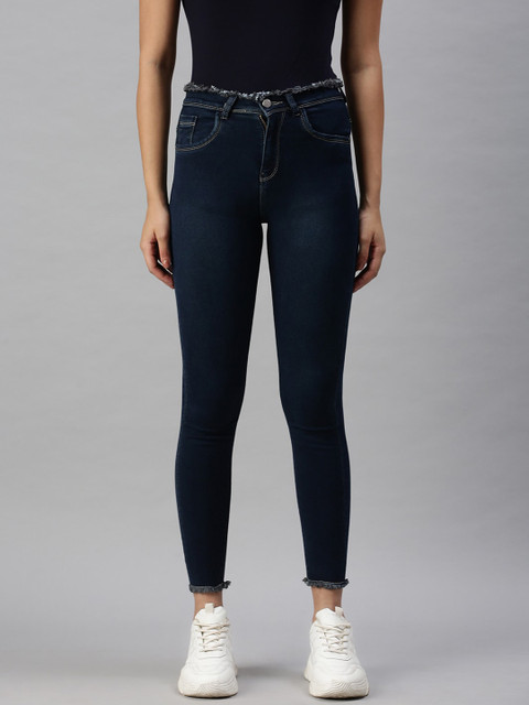 

SHOWOFF Women Blue Slim Fit High-Rise Light Fade Stretchable Jeans