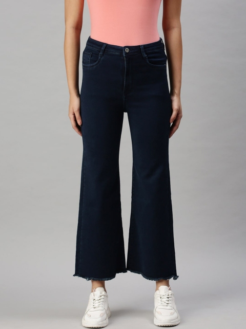 

SHOWOFF Women Blue Wide Leg High-Rise Stretchable Jeans
