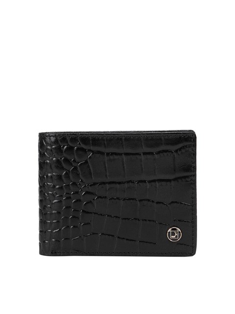 

Da Milano Men Black Textured Two Fold Wallet