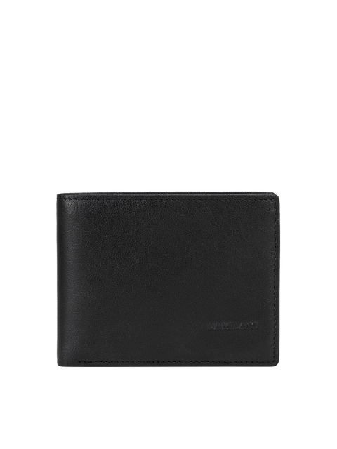 

Da Milano Men Black Textured Leather Two Fold Wallet