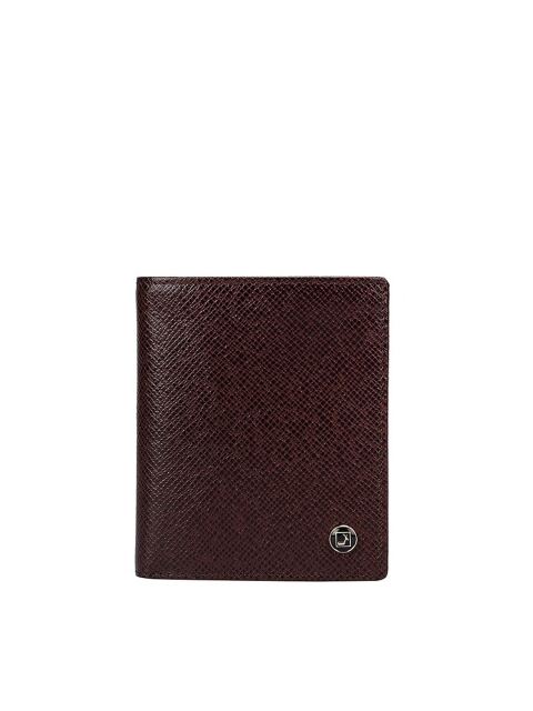 

Da Milano Men Coffee Brown Textured Leather Two Fold Wallet