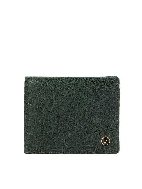 

Da Milano Men Green Textured Leather Two Fold Wallet