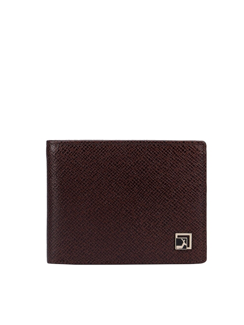 

Da Milano Men Brown Textured Leather Two Fold Wallet