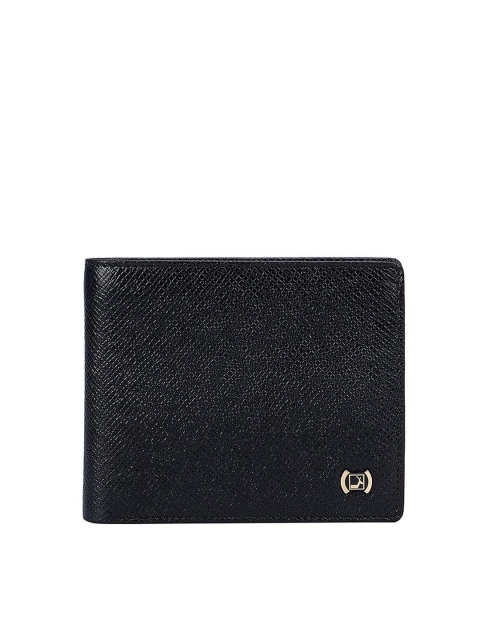 

Da Milano Men Black Textured Leather Two Fold Wallet