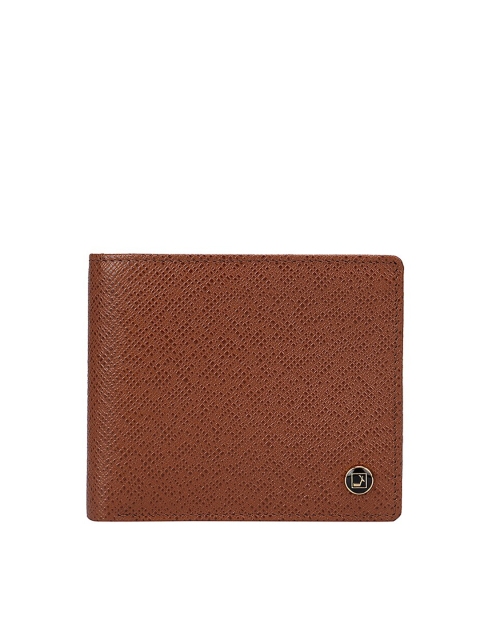 

Da Milano Men Brown Textured Leather Two Fold Wallet with RFID