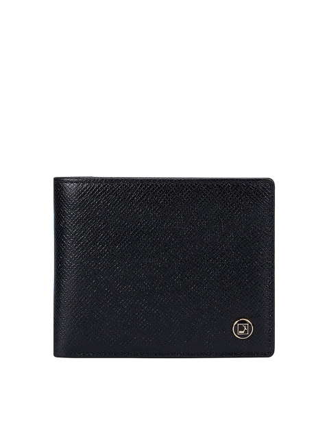 

Da Milano Men Black Textured Leather Two Fold Wallet
