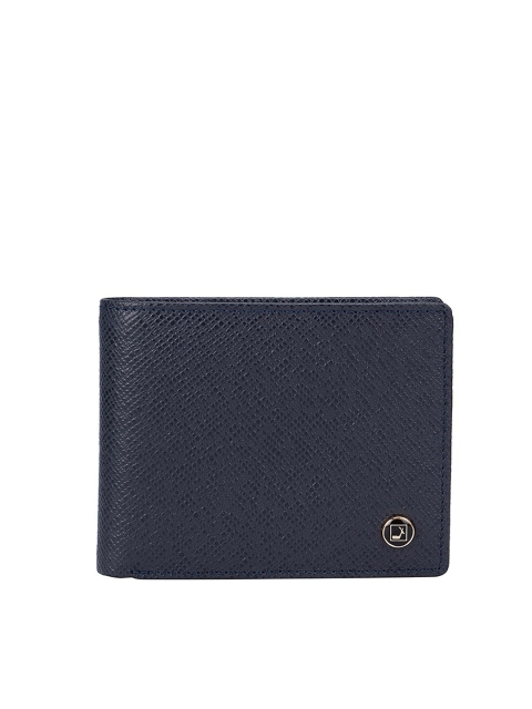 

Da Milano Men Blue Textured Leather Two Fold Wallet