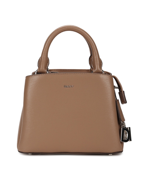 

DKNY Brown Leather Structured Handheld Bag