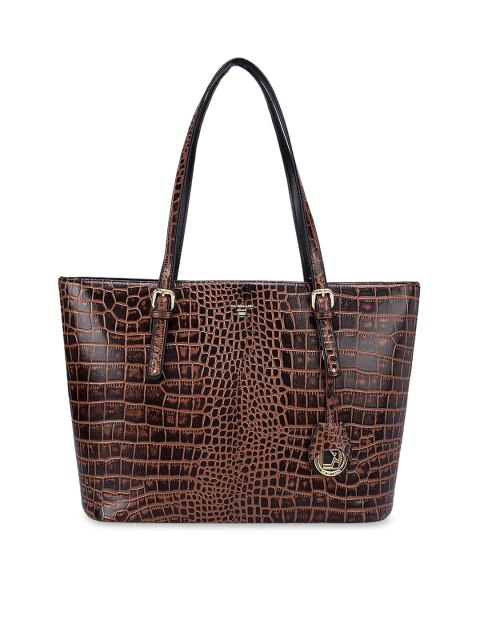 

Da Milano Brown Textured Leather Structured Shoulder Bag
