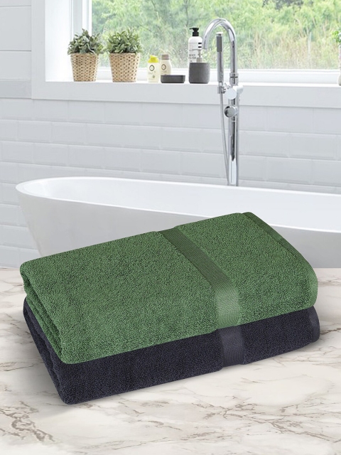 

ROMEE Set Of 2 500GSM Solid Bath Towels, Green