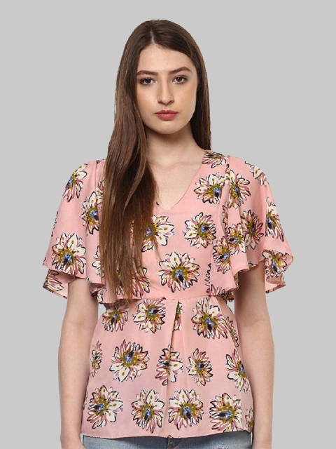 

Indietoga Pink Floral Print Crepe Top