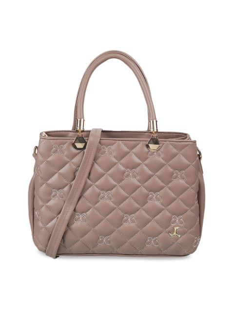 

Mochi Khaki Structured Handheld Bag with Quilted