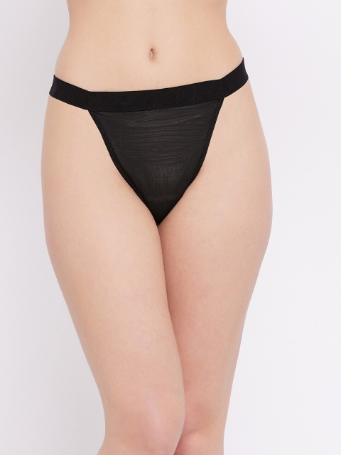 

SECRETS BY ZEROKAATA Women Black Solid Thongs Briefs SZBLKPTY50014