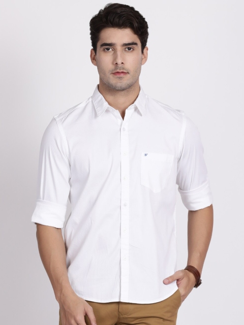 

t-base Men White Standard Casual Shirt