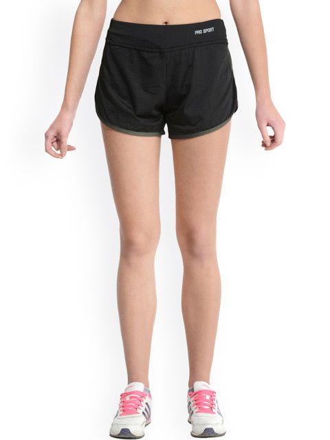 

Da Intimo Women Black Solid Regular Fit Engine Sports Shorts