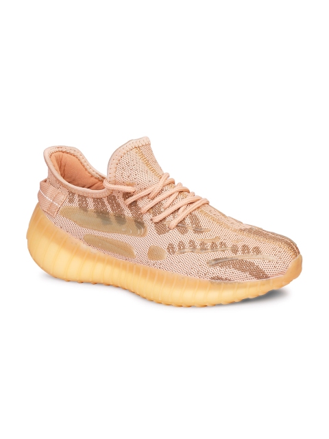 

MOZAFIA Men Orange Woven Design Sneakers