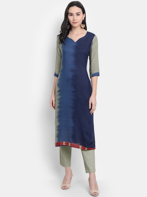 

KALINI Women Blue & Grey Printed Kurta
