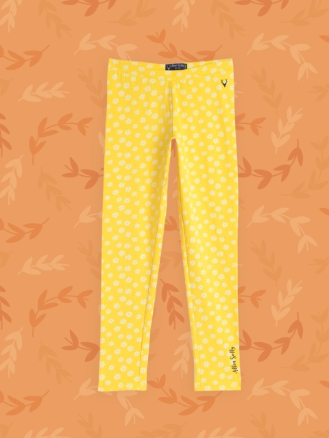 

Allen Solly Junior Girls Yellow & White Floral Printed Leggings