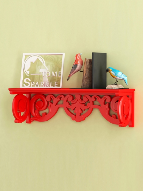

Home Sparkle Red Carved Wall Shelf
