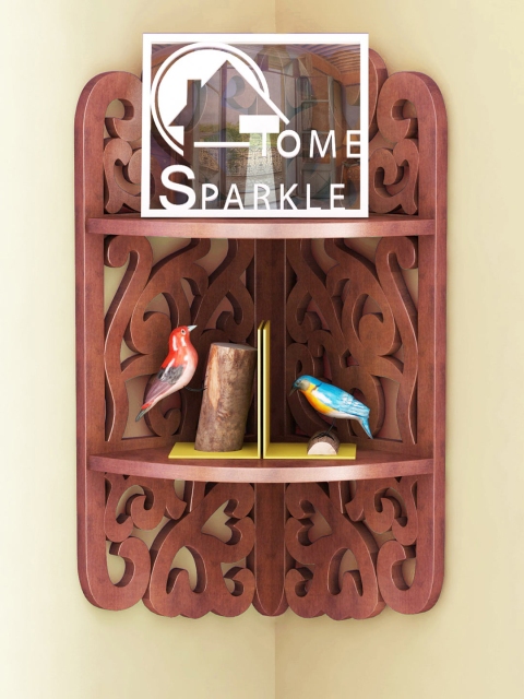 

Home Sparkle Brown 2 Tier Corner Wall Shelf
