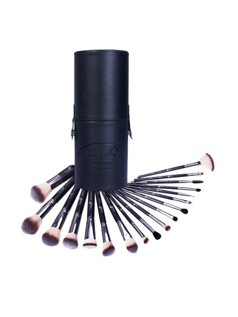 

london pride cosmetics Set of 18 Professional Face & Eye Makeup Brush Set, Black
