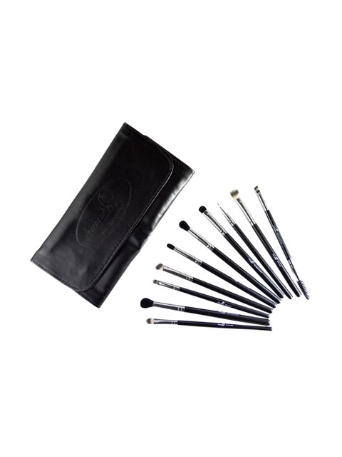 

london pride cosmetics Set of 10 HD Eye Makeup Essential Brushes, Black