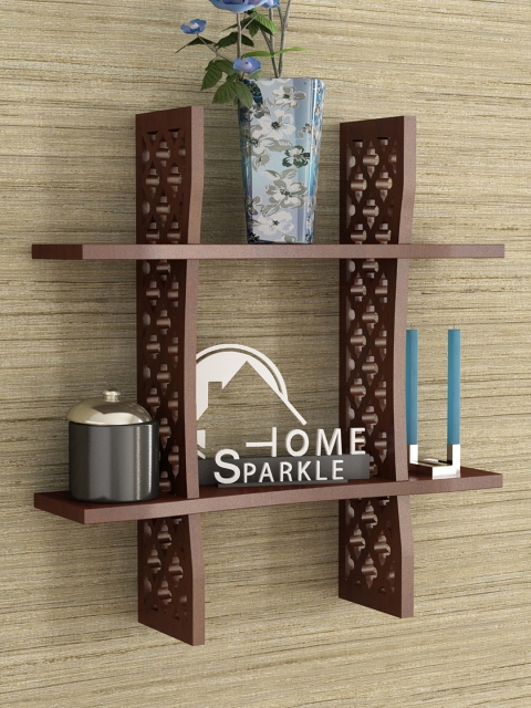 

Home Sparkle Brown Engineered Wood 2-Tier Wall Rack