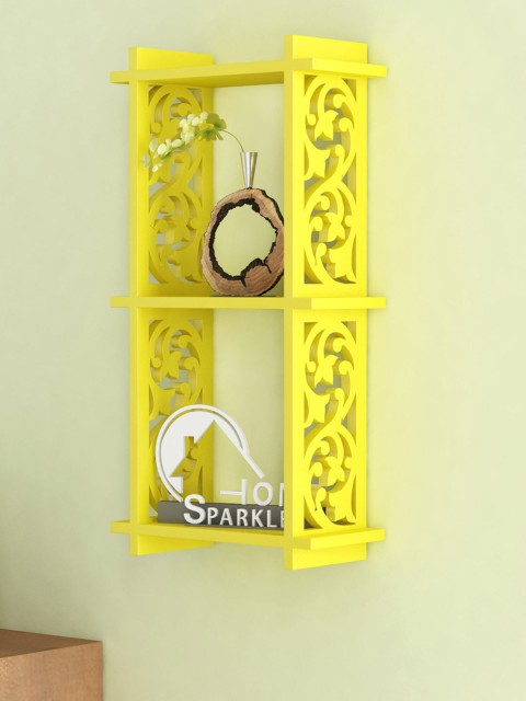 

Home Sparkle Yellow 2 Pocket Wall Shelf