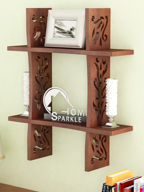 

Home Sparkle Brown Engineered Wood 2-Tier Wall Rack