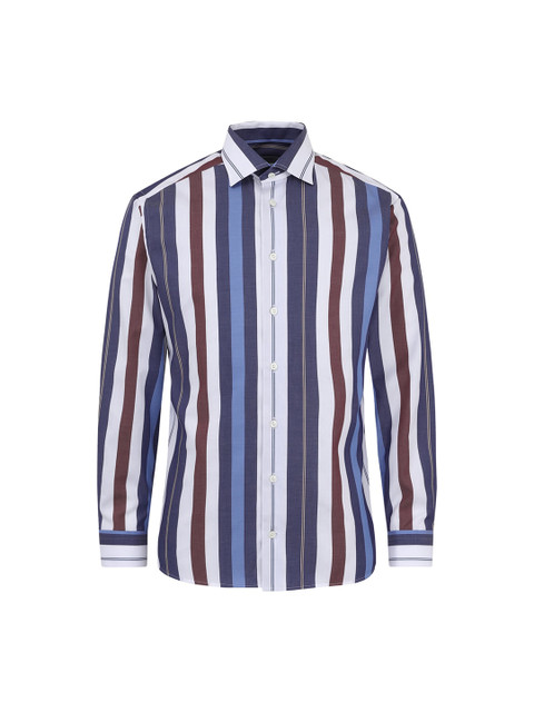 

Eton Men Blue & White Striped Cotton Casual Shirt