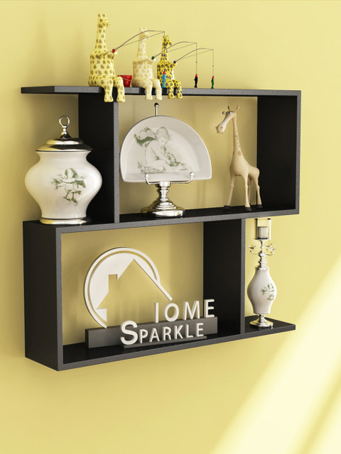 

Home Sparkle Black Wall Shelf