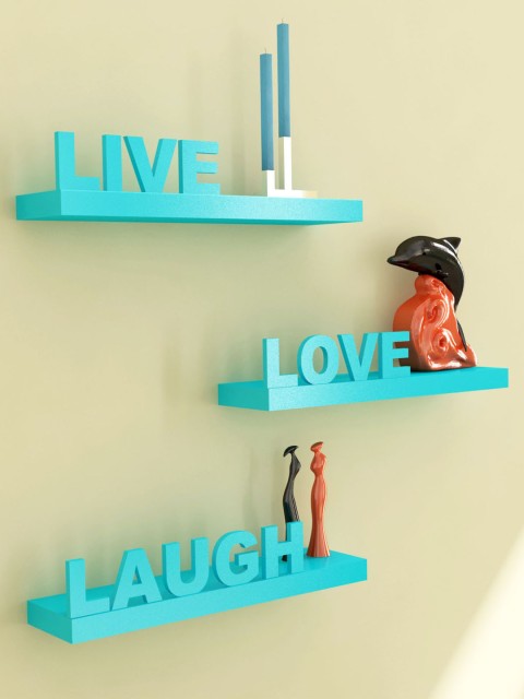 

Home Sparkle Set of 3 Blue Wall Shelves