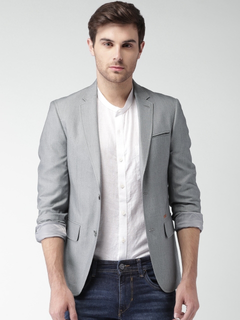 

Mast & Harbour Grey Slim Fit Single-Breasted Blazer