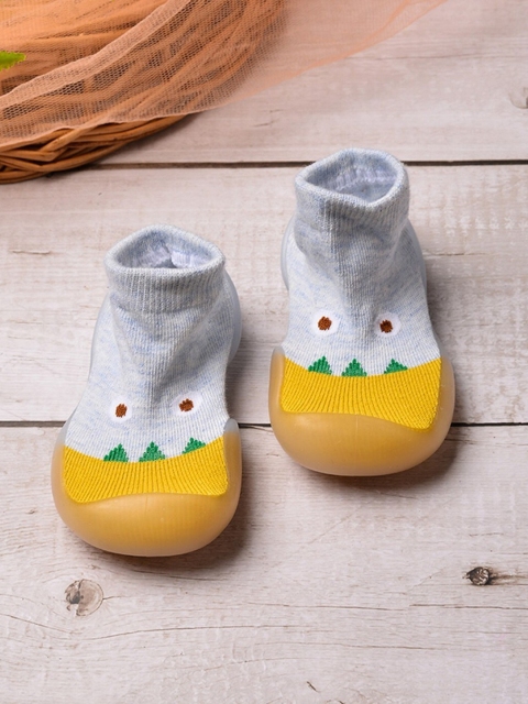 

POPLINS Kids Blue & Yellow Patterned Cotton Ankle-Length Socks