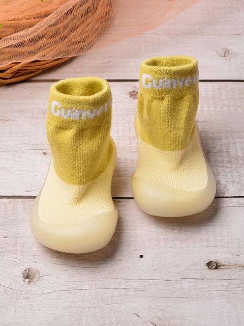 

POPLINS Kids Yellow Patterned Ankle Length Cotton Socks