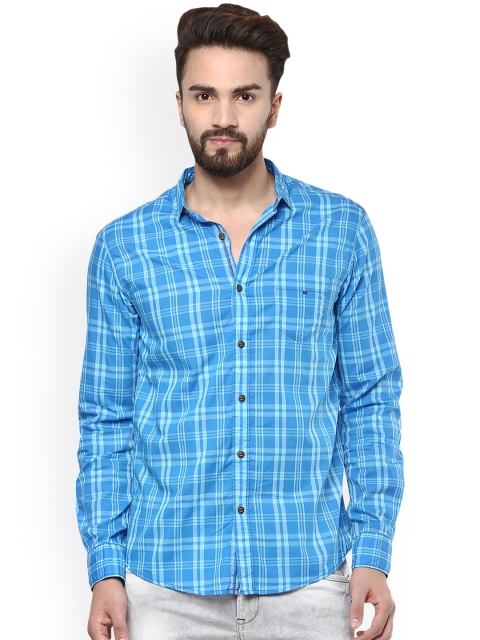 

Mufti Men Blue Slim Fit Checked Casual Shirt