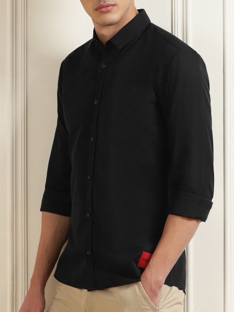 

HUGO Men Black Cotton Slim Fit Formal Shirt