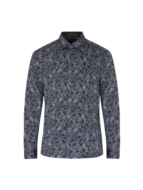 

Ted Baker Men Navy Blue Floral Pure Cotton Regular Fit Printed Casual Shirt