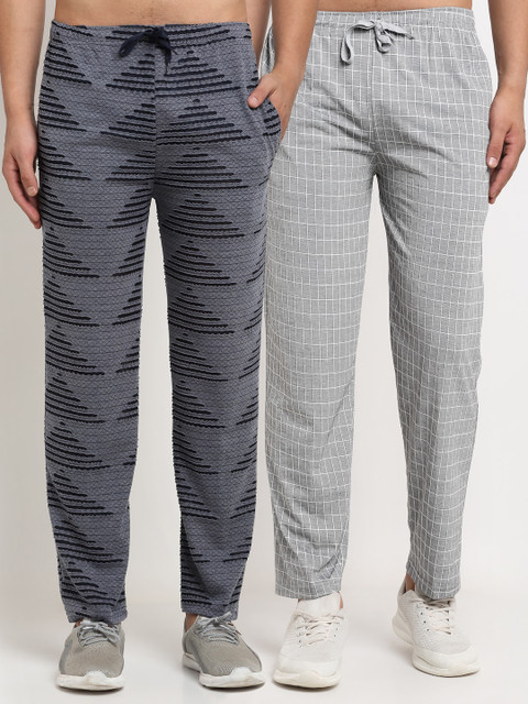 

VIMAL JONNEY Men Pack Of 2 Grey Regular-Fit Track Pants
