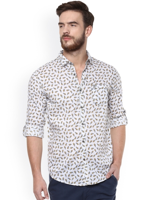 

Mufti Men White Slim Fit Printed Casual Shirt