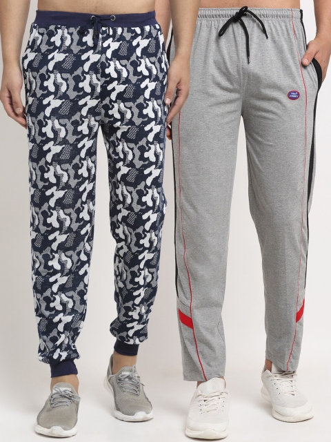 

VIMAL JONNEY Men Navy Blue & Grey Pack Of 2 Regular Fit Track Pants
