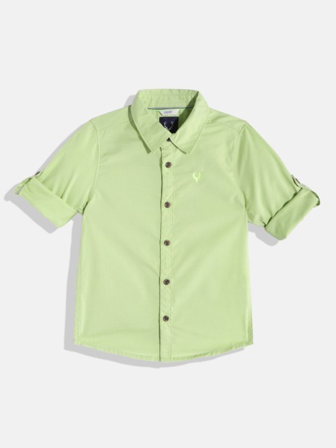 

Allen Solly Junior Boys Green Solid Casual Shirt