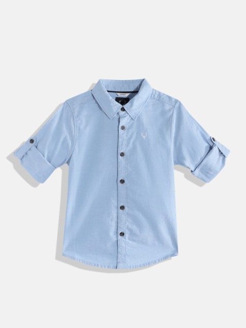 

Allen Solly Junior Boys Blue Solid Cotton Casual Shirt