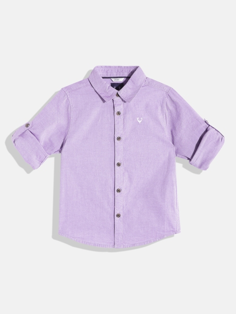 

Allen Solly Junior Boys Lavender Solid Cotton Casual Shirt