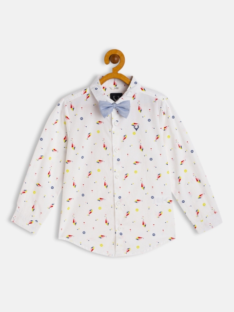 

Allen Solly Junior Boys White Printed Pure Cotton Casual Shirt