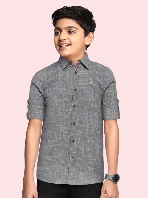 

Allen Solly Junior Boys Black & White Checked Pure Cotton Casual Shirt